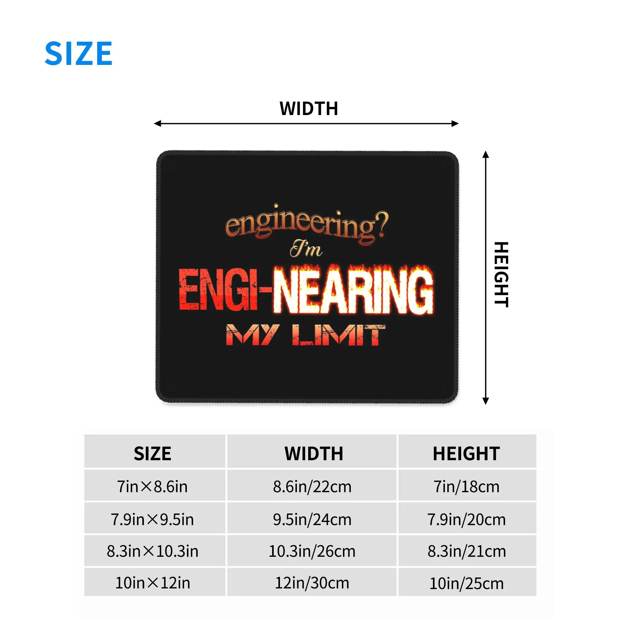 الهندسة أنا Engi-nearing My Limit مهندس Pun Mouse Pad لوحة مفاتيح الكمبيوتر ماوس حصيرة ألعاب الكمبيوتر المحمول حصيرة مكتبية الجدول الحصير