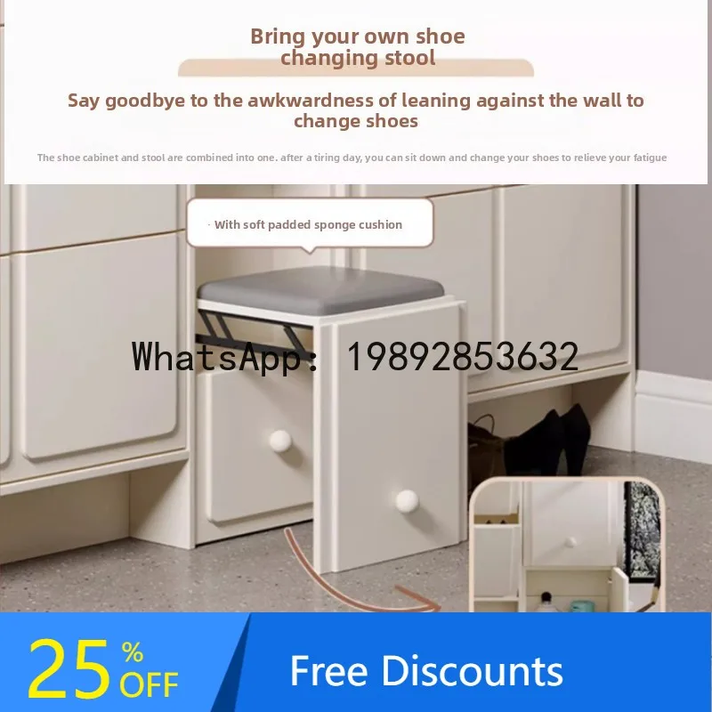 XLL Capacity Multi-Layer French Shoe Cabinet Extra Large Household Entrance Narrow Door Flip Bucket Entryway Cabinet