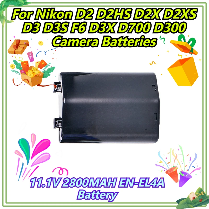 

11.1V 2800MAH EN-EL4A Battery For Nikon D2 D2HS D2X D2XS D3 D3S F6 D3X D700 D300 Camera Batteries