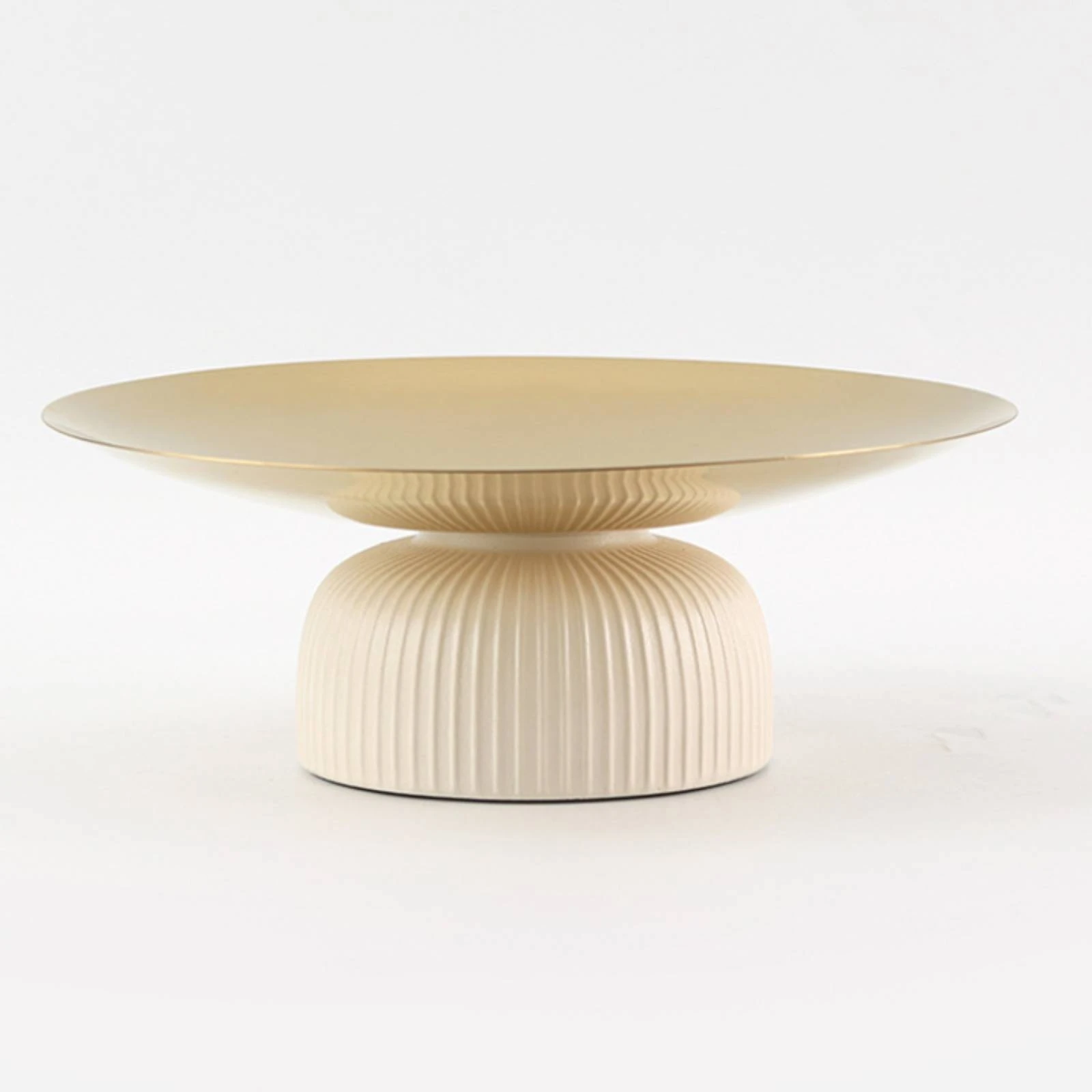 Round Pedestal Tray Sleek Golden Top Pedestal Tray Display Piece Easy to Clean Home Decor Decorative