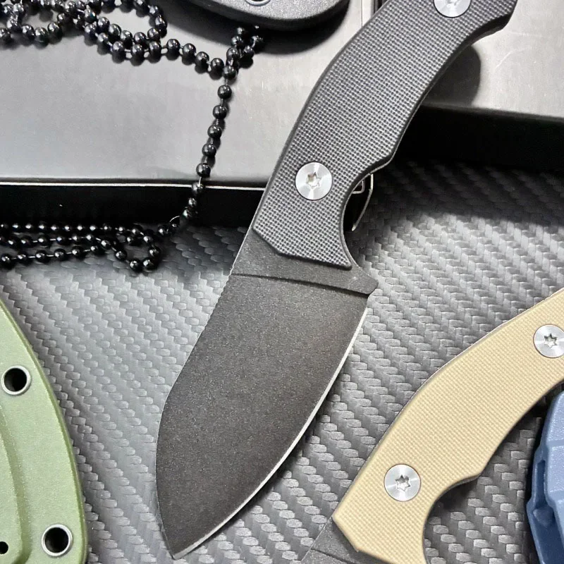 

5CR13 Stainless Steel Sharp Small Fixed Blade Knife Plastics Handle Kydex Sheath Knife Outdoor Camping Tool with Chain Scabbard