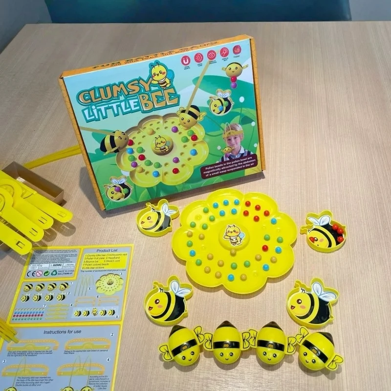 

Children's Bee Collecting Honey Magnetic Toy Educational Parent-Child Interactive Fishing Beans Collecting Table Game Gift