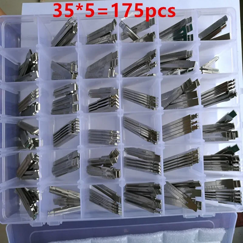 

35 Types 175PCS Engraved Line Key Scale Shearing Teeth Blank Car Key Blade for KD VVDI XHorse