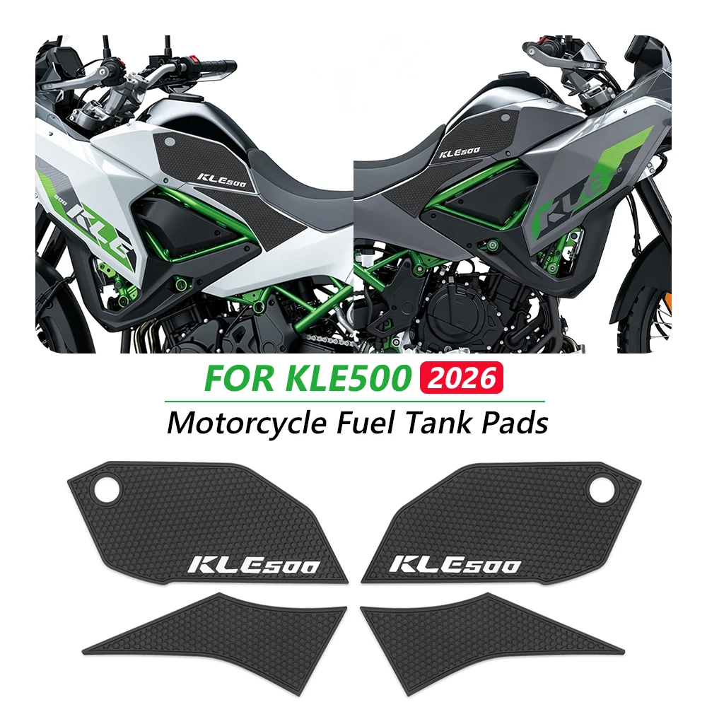 For Kawasaki KLE500 SE ABS 2026 KLE 500 Motorcycle Fuel Tank Pad Anti-Slip Side Knee Sticker Traction Gripping Decal Accessories