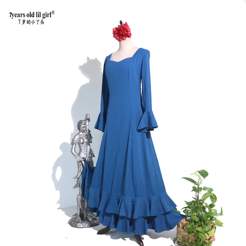 Sukienka do tańca hiszpańskiego flamenco, tradycyjna, vintage, odzież flamenco dla kobiet ENE05