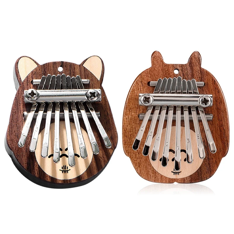 Hot AD-Hluru Black Walnut + Maple Thumb Finger Piano Musical Instrument Mini 8 Keys Kalimba Musical Enjoyable Instrument