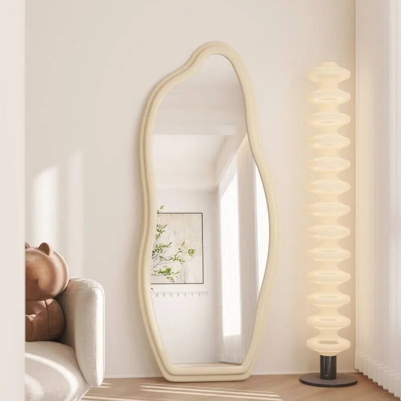 Full mirror cloud floor mirror clothing store mirror wall hanging cream style home bedroom living room advanced full-length