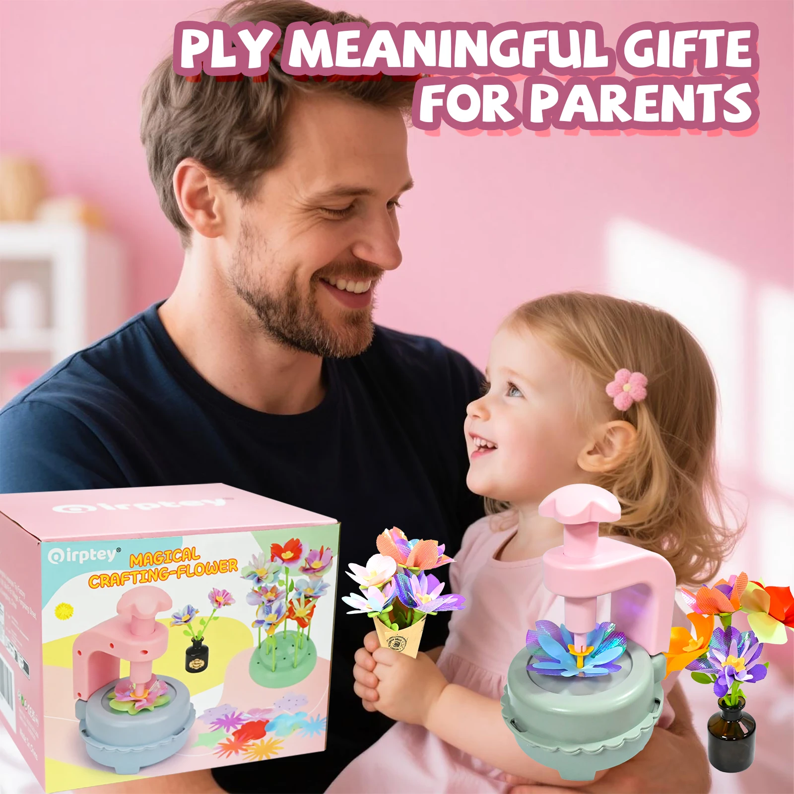 Diy kits de artesanato brinquedos crianças buquê artesanal que faz a máquina conjunto flor artificial brinquedo conjunto arranjo flor meninas presente educacional