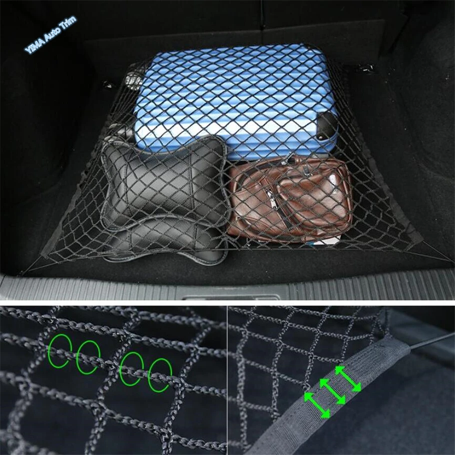 Rear Cargo Trunk Storage Organizer Luggage Net Elastic Mesh Holder Accessories For VW Volkswagen ID.3 ID.4 6 X Crozz 2021 - 2024