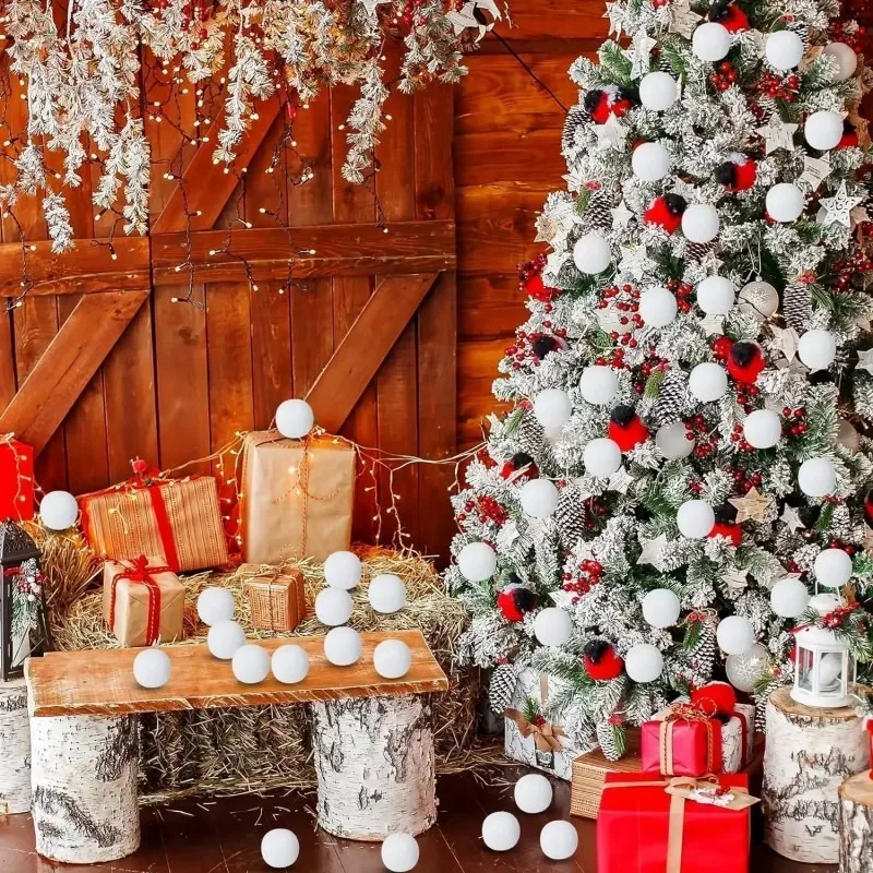 Christmas Foam Balls Xmas Tree Hanging Pendant Snowball Fake Snowballs Ornaments Wedding Holiday Party Decoration 4/5/6/7cm - Image 5