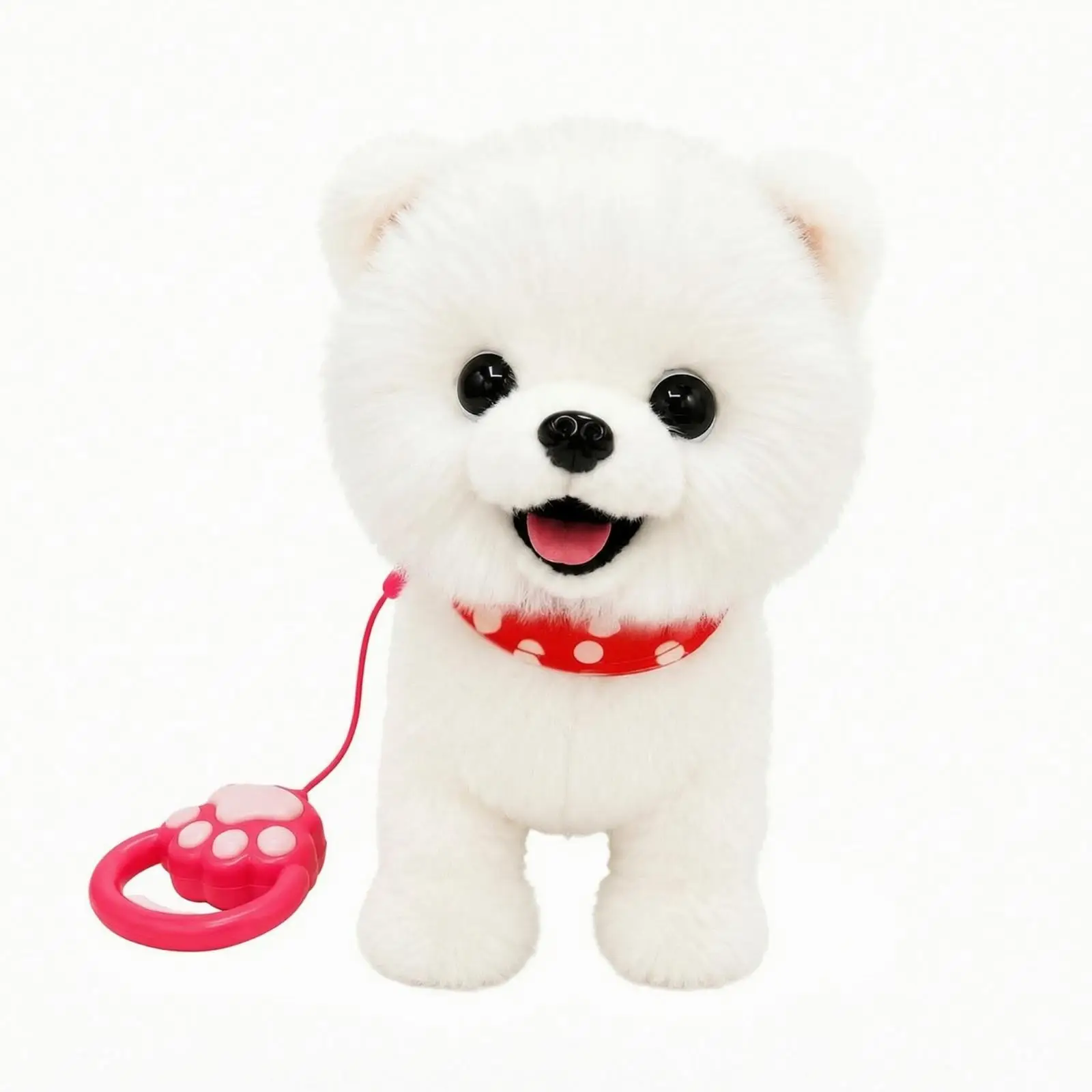 Children Electric Walking Plush Pet Toy Interactive Stuffed Dog with Leash and Handheld Controller Soft Fleece Animal for Kids