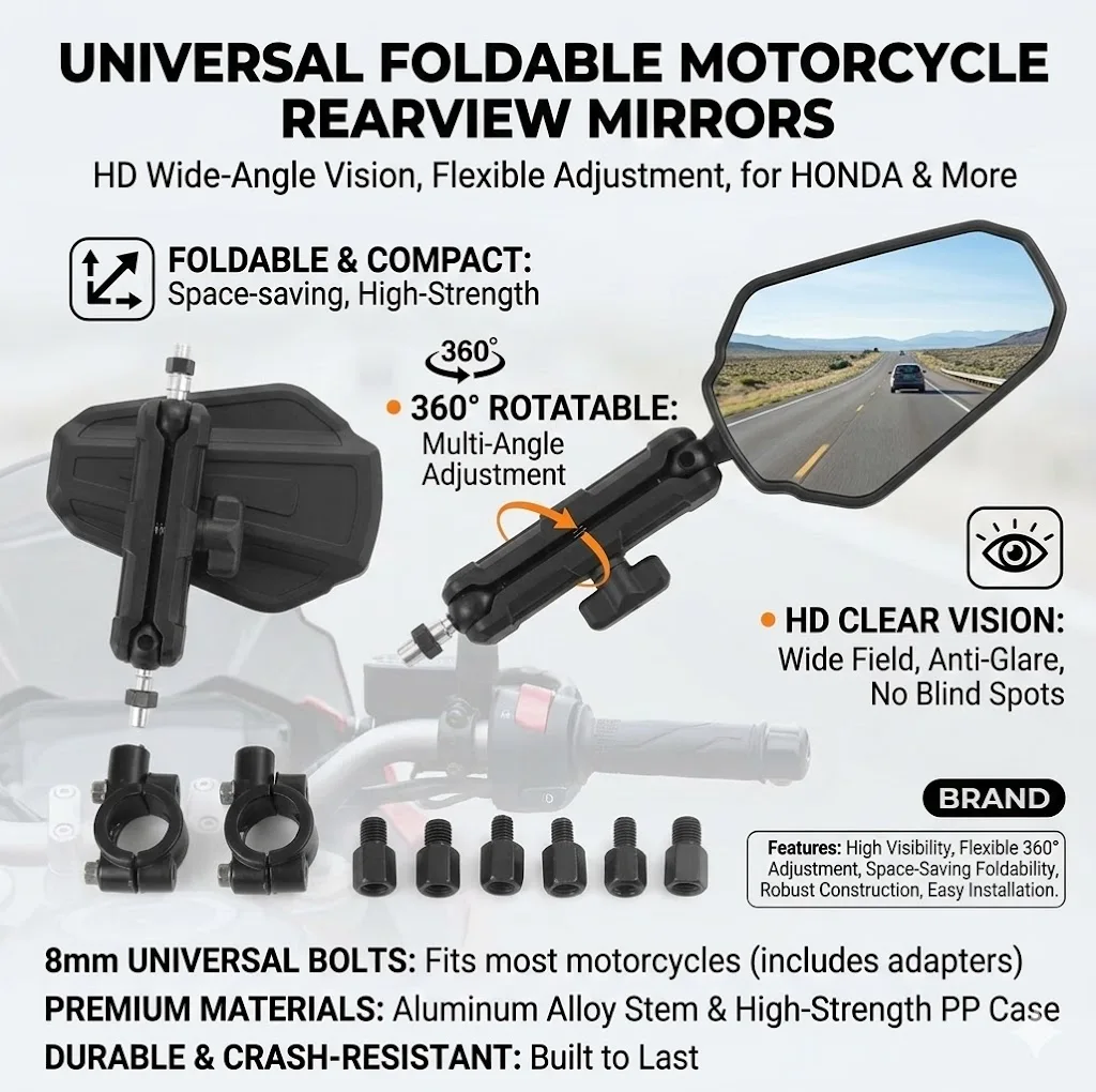Фото Зеркала для мотоцикла с регулируемым углом наклона, складные, на руль, для KTM Duke 390 790 1190 1290 890 200 250 990