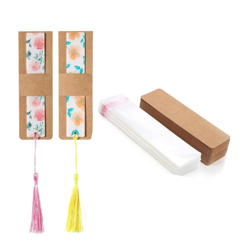 Set of 50 Blank Display Cards Kraft Bookmarks