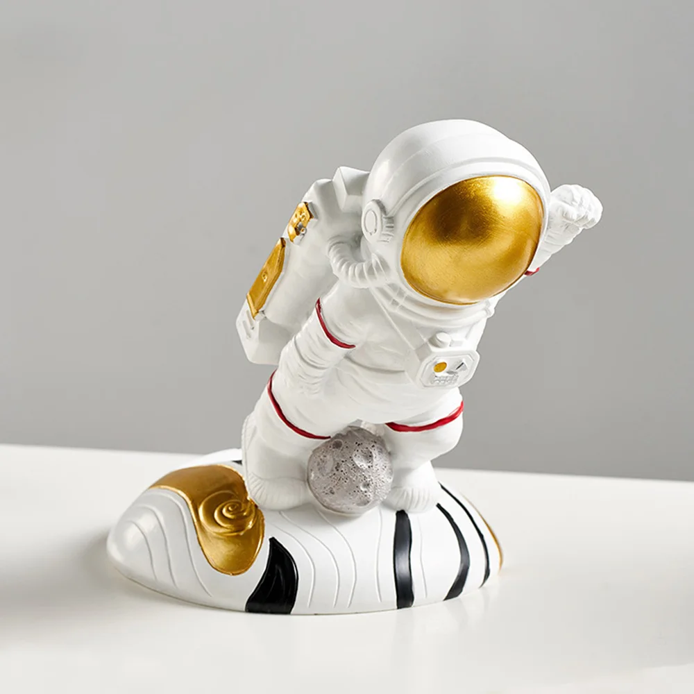 Astronaut Wine Bottle Holder Resin Spaceman Cabinet Desktop Home Decor Craft Gifts(Silver)