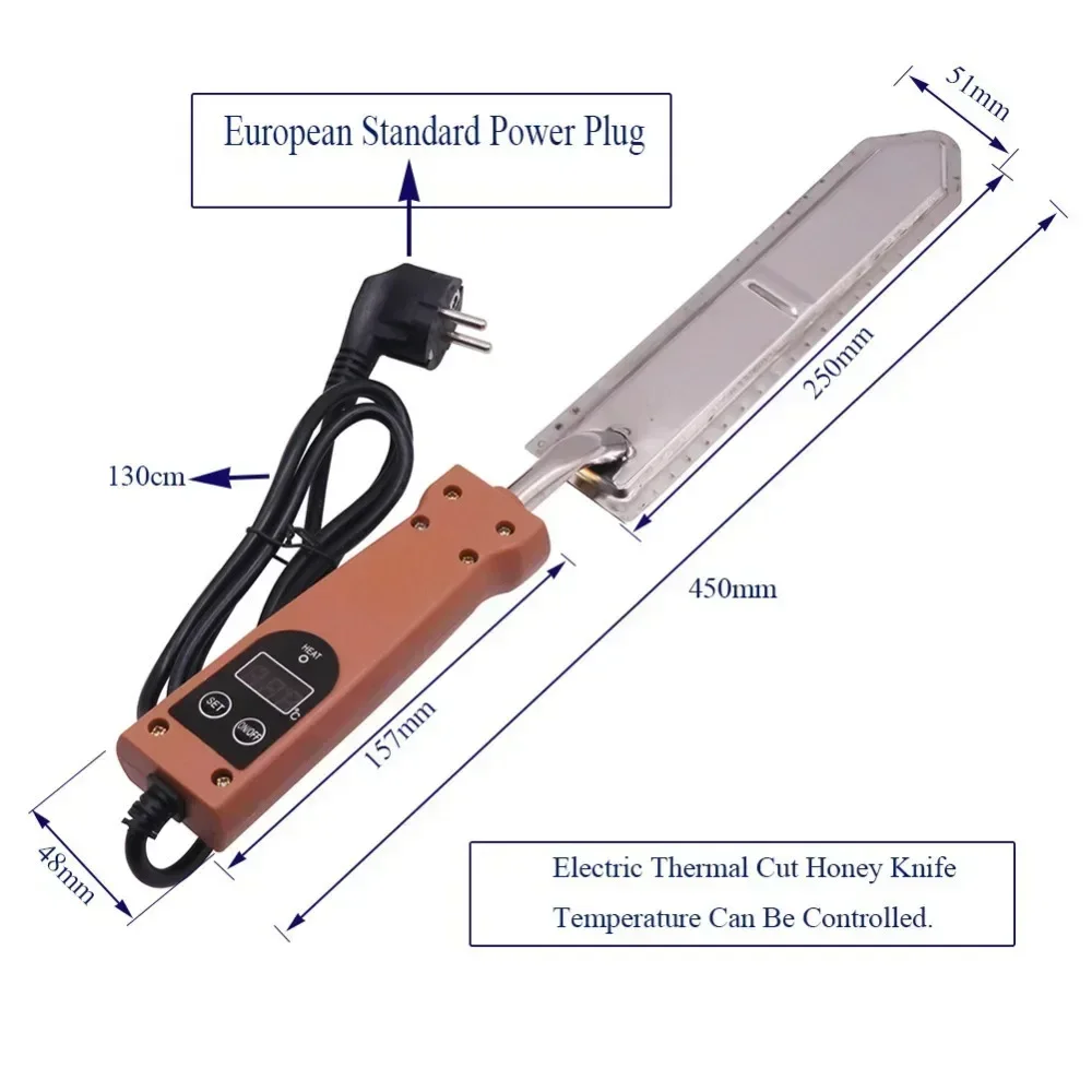 1 قطعة التحكم في درجة الحرارة الكهربائية قطع العسل سكين 220 فولت 140-160 درجة مئوية النحال تربية النحل أدوات النحل