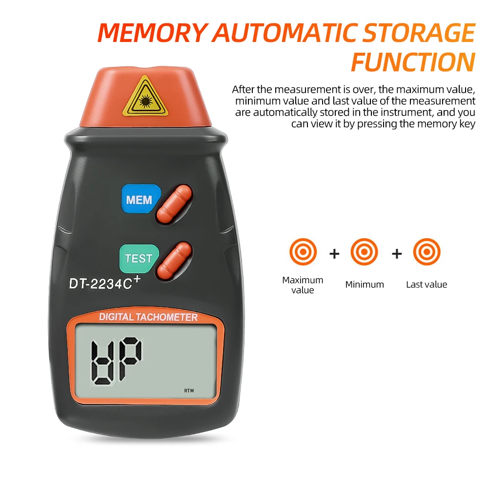 新1セットデジタルレーザータコメータrpmメーターハンドヘルド非接触モータ旋盤ゲージ革命スピンタコメータ高速ゲージ