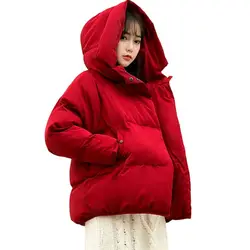 New Cotton Padded Jacket 2024 Winter Hooded Parkas Woman Warm Down Jackets Female Short Coat Thicken Student Casual Snow Outwear