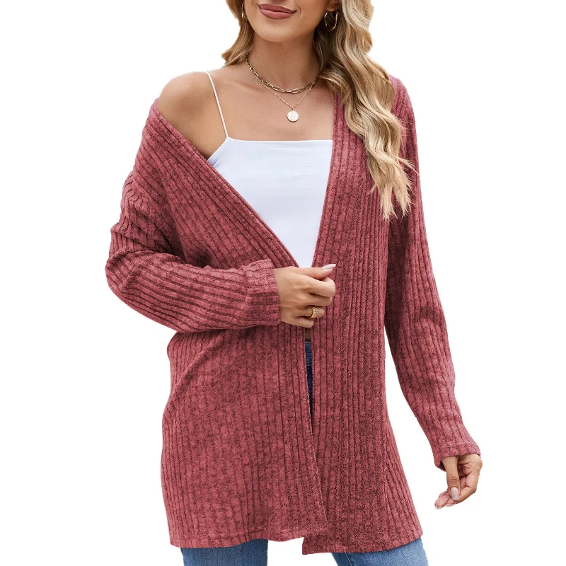 New Long-sleeved Loose Ribbed Brushed Bottoming Sweater Top