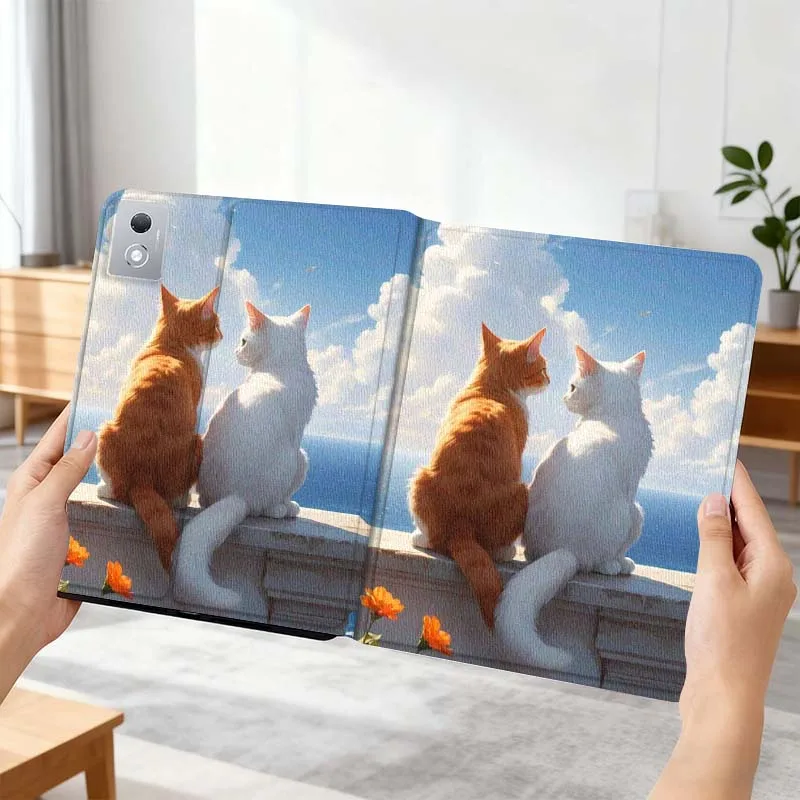 

Sunset Cat Cartoon Art For Xiaoxin Lenovo Tab P12 Extreme Legion Y900 Idea Pro GT 12.1 2025 Foldable Tablet Case Gift