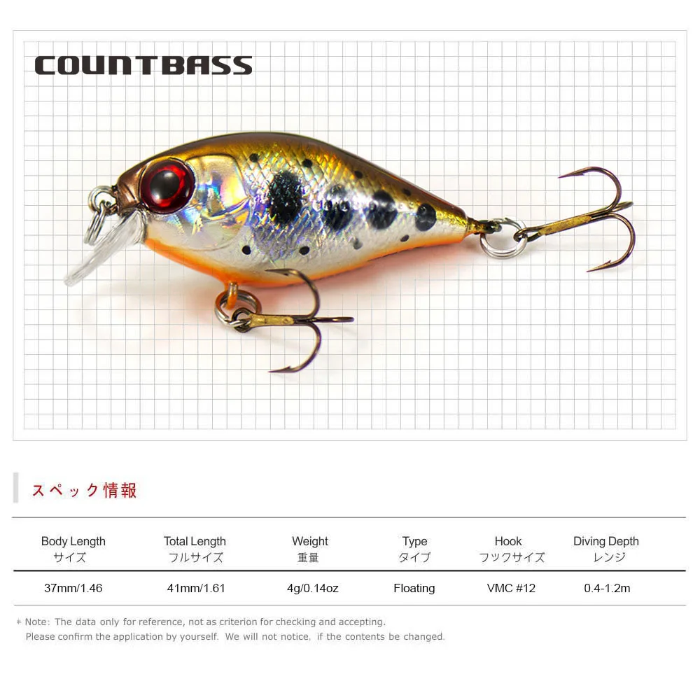 Countbass  Crankbaits With VMC Hooks 36mm 1-3/8\