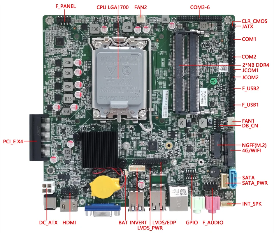 

Motherboard QM 6100 V1.1 Mini PC CPU Alder Lake 12th 13th i3 i5 i7 i9 4K Memory 8G 128G Processor Windows 11 Windows10 Kirlin