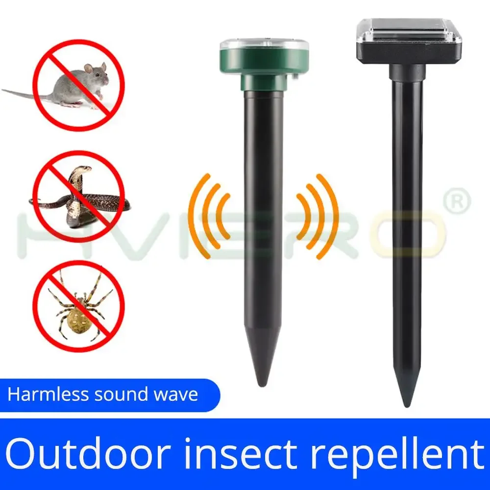 1X Solar Repeller Powered Ultrasonic Sonic Mouse Mole Pest Rodent Repellent Vibration Wave Yard Outdoor Garden Lawn Farm Field