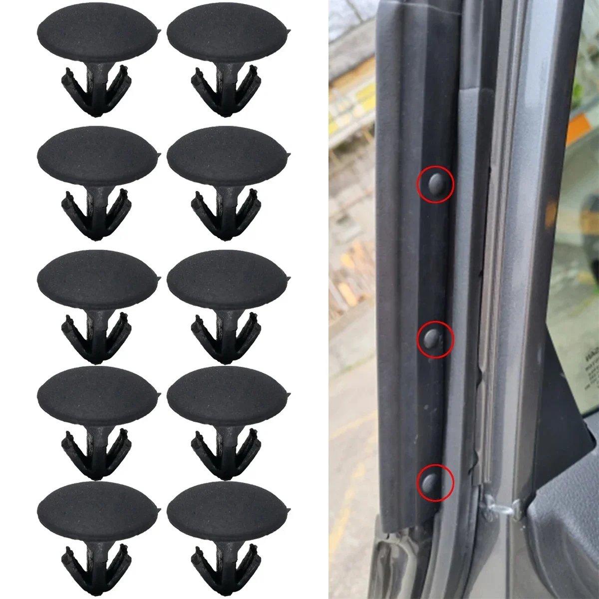 

10X Clips For Nissan Qashqai X-trail Dualis Rogue Sport 2013-on Rear Door Rubber Seals Trim Weatherstrip Retainer Fastener Rivet