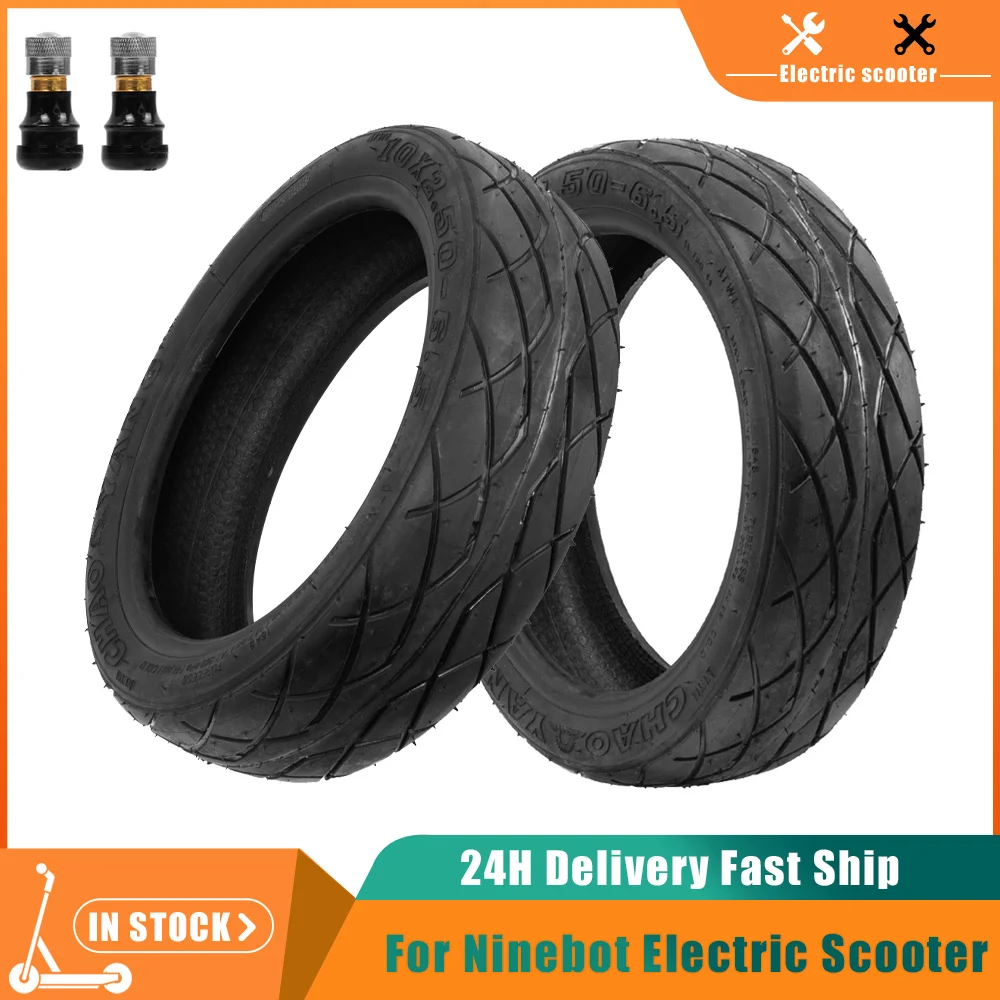 

10X2.5-6.5 Vacuum Tyres for Segway Ninebot MAX G30 G30P G30LP Electric Scooter 10 Inch Tubeless Tires Accessories with Nozzle