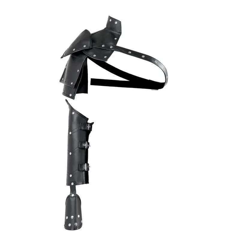 للجنسين القوطية Steampunk بو دروع واحدة الذراع مجموعة قابل للتعديل المسامير المعدنية حزام الكتف تأثيري حلي ملحق mj:3 #5