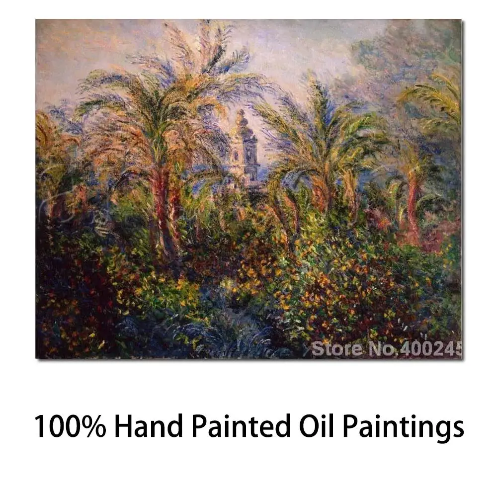 

Christmas Gift Art on Canvas Garden in Bordighera Impression of Morning by Claude Monet Painting High Quality Handmade