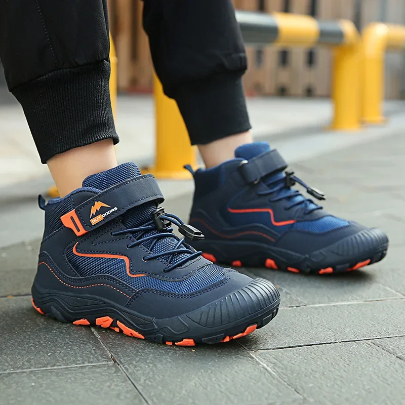 Autumn Spring New Leisure Fashion Trend Versatile Mid Top Outdoor Children's Net Shoes Casual Shoes Anti slip Children's Shoes