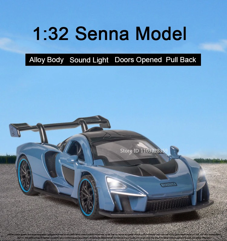 1:32 720S Senna Modell Spielzeug Sportwagen Legierung Druckguss Sound Licht Exquisite Innen Zurückziehen Supercar Modelle für Kinder präsentiert – Detail 10