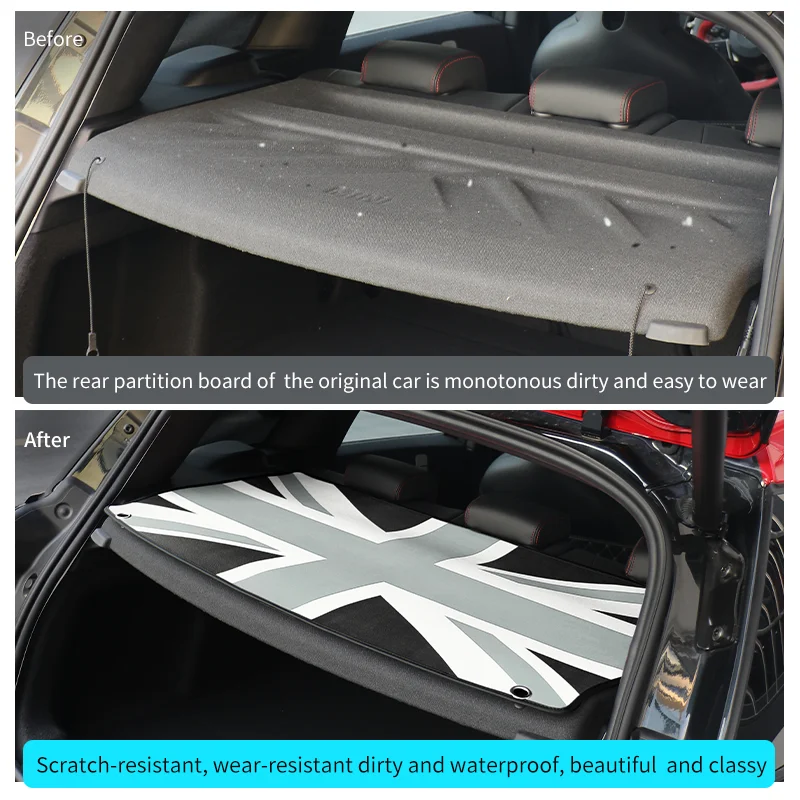 Car Interior Trunk Window Pad For Mini Countryman U25 Cooper F65 PU Leather Rear Window Protector Cushion Decoration Accessories