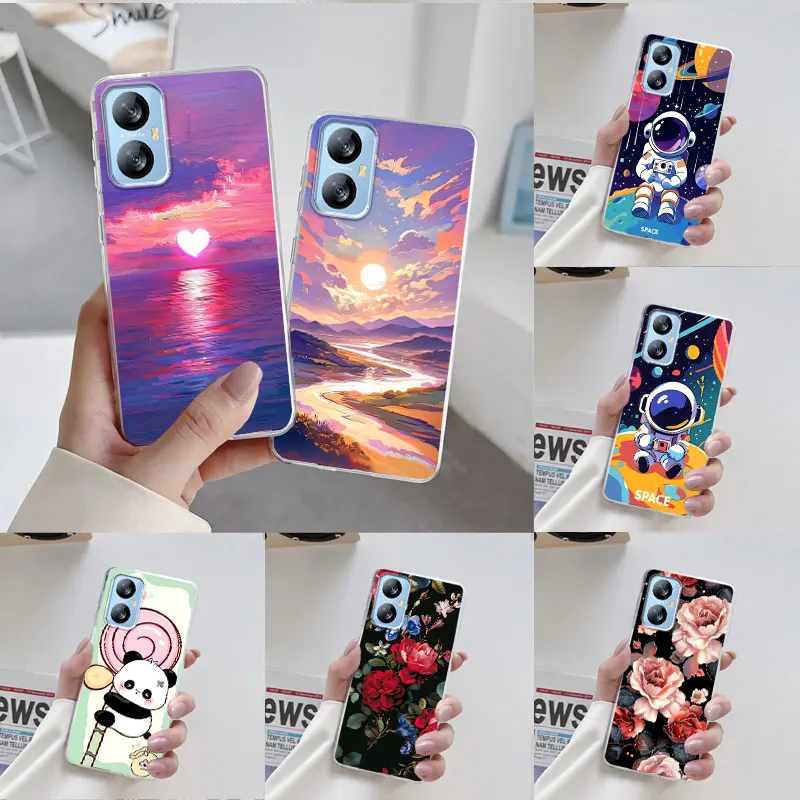 For Blackview A52 Pro A55 Case New Fashion Floral Astronaut Soft Silicone TPU Phone Case For Blackview A55 A52 Back Cover Fundas