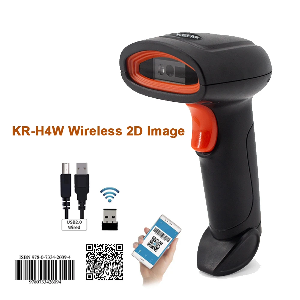 Imagem -06 - Kefar-barcode Scanner Automático sem Fio 2d qr Leitor de Código de Barras Supermercado Terminal Pos Loja Usb Pdf417 2.4g Suporte