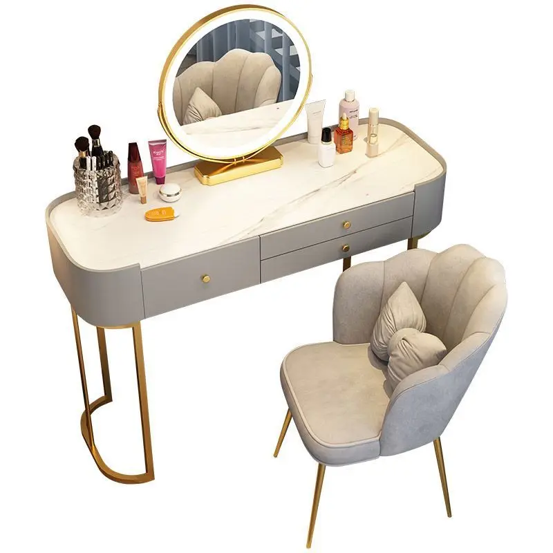

jh-New Light Luxury Senior Dressing Table Glass Bedroom Modern Simple Makeup Table Network Red Small Apartment Makeup Table*