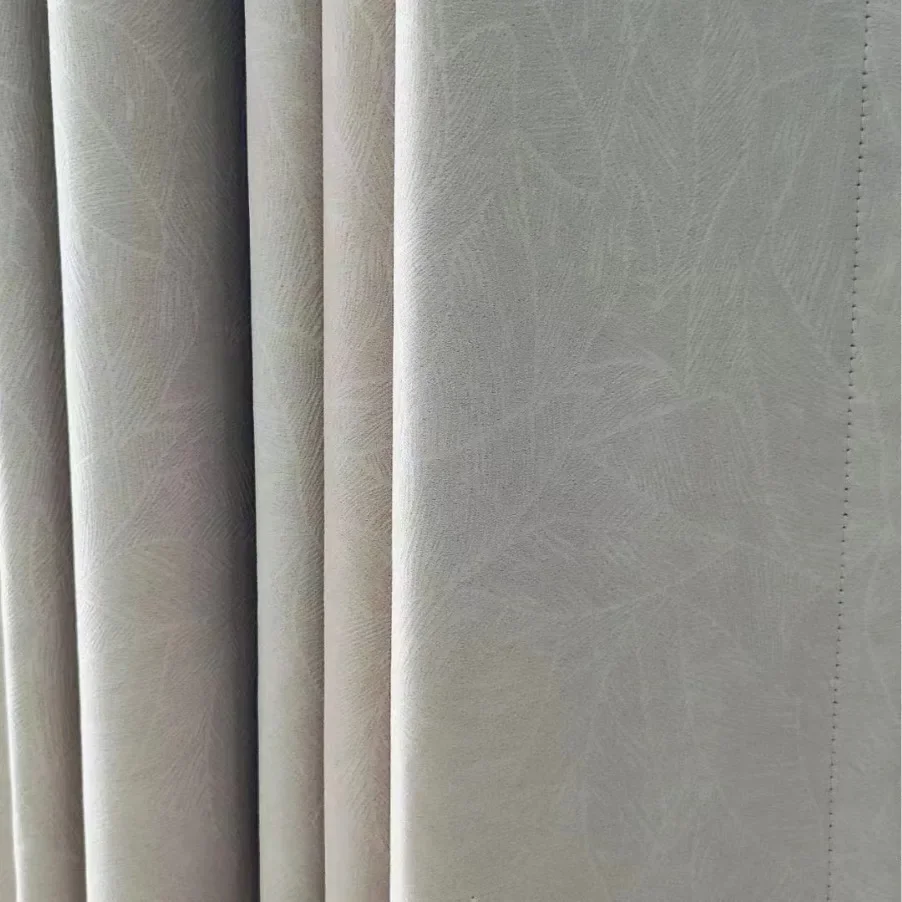 French Chenille Relief Jacquard Simple Cream Thicken Curtains for Living Room Luxury Bedroom Dining Blackout Window White Tulle