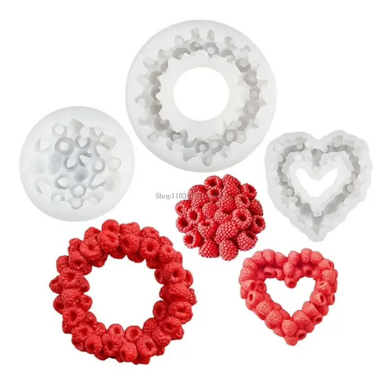  Artistic Silicone Mould Featuring Raspberry And Heart Suitable For Gelatin And Plasters Craft