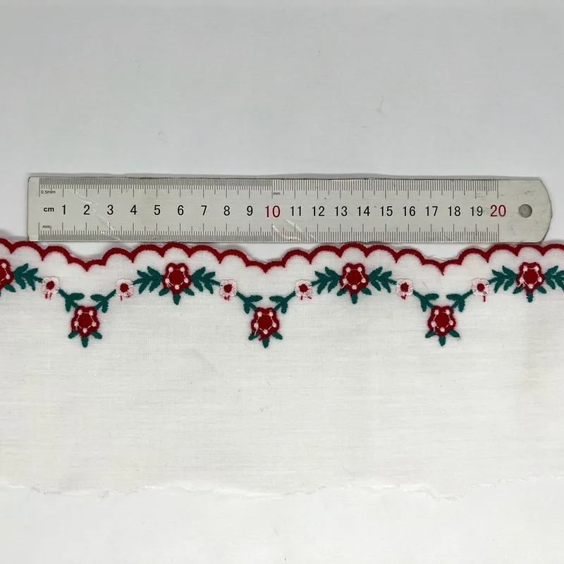 5Yard/Los 8cm breiter zweifarbiger Faden Baumwoll tuch Stickstoff DIY Damen kleid Kinder kleidung Spitzen besatz Accessoires – Detail 5