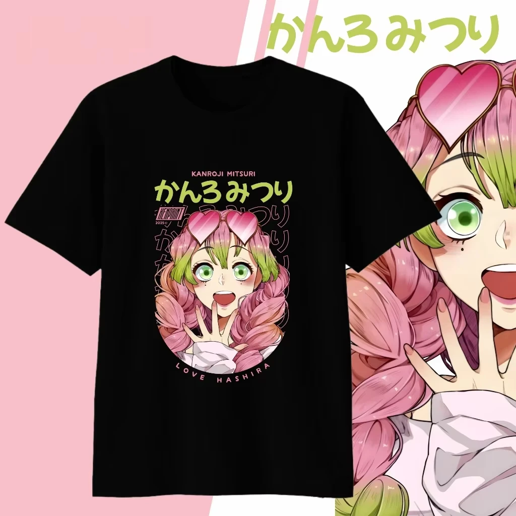 Anime Demon Slayer Kanroji Mitsuri Bedrucktes T-Shirt Herren- und Damen-T-Shirt Herren-Top Sport-T-Shirt 2026 Sommer Neues T-Shirt