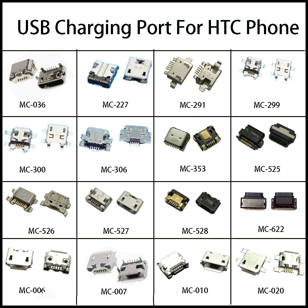 2Pcs 5/18/24 Pin USB Tailport Connectors Suitable For HTC One/Desire/Stream/Sensing/Sensing Series Mobile Phone USB Accessories