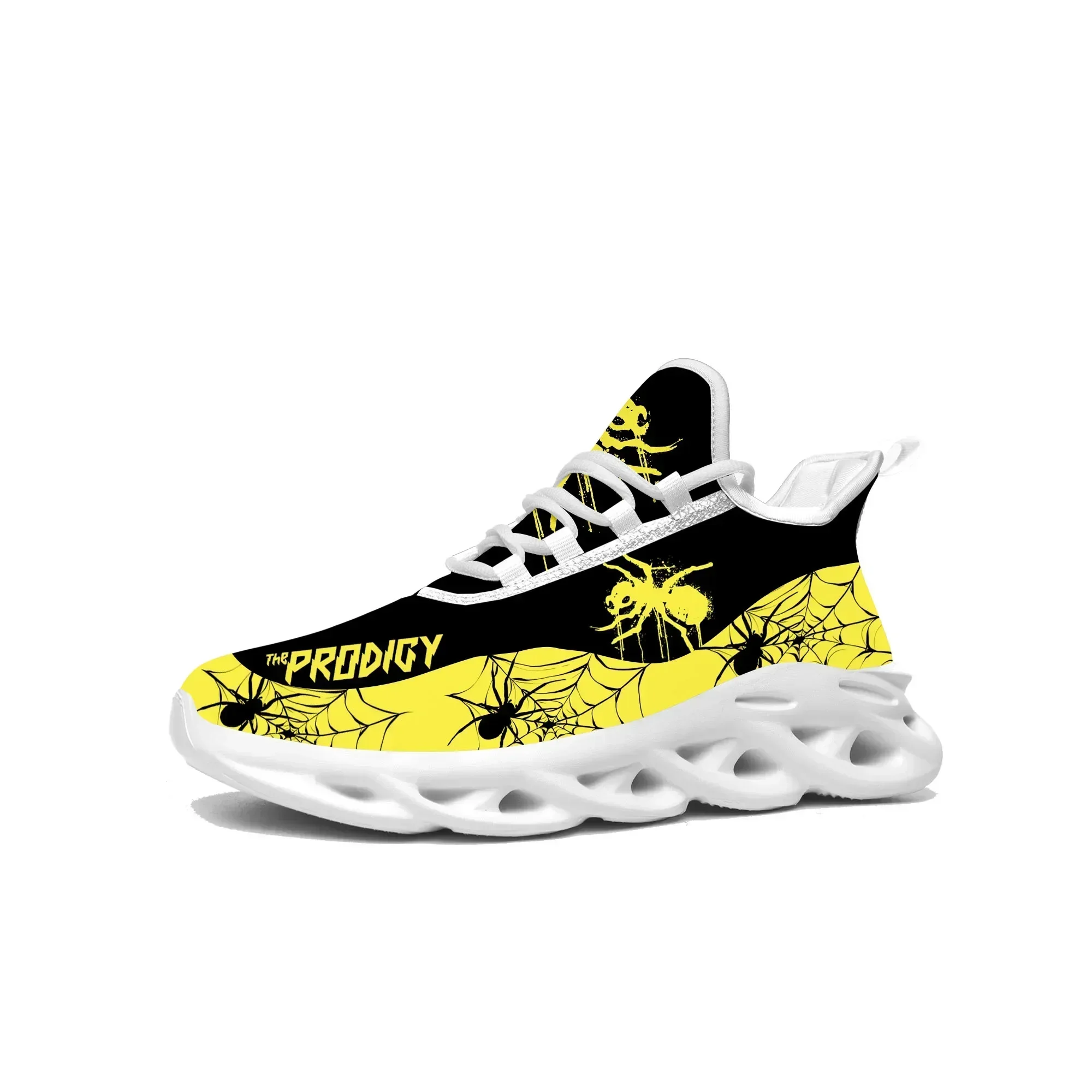The Prodigy Rock Band Pop Flats Sneakers Chaussures de sport pour hommes et femmes Chaussures de course à lacets en maille Chaussures sur mesure Noires