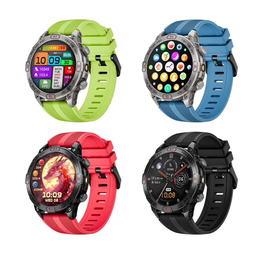 LOKMAT-reloj inteligente deportivo para hombre, dispositivo resistente al agua IP68, con Pantalla AMOLED HD de 1,43 pulgadas, brújula, altitud, llamada BT, rastreador de Fitness