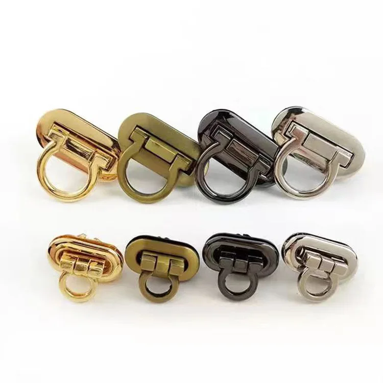 

30mm Gold/Nickel Rectangle Handbag Twist Lock / Flip Lock 20sets/lot Metal Lock for Bag