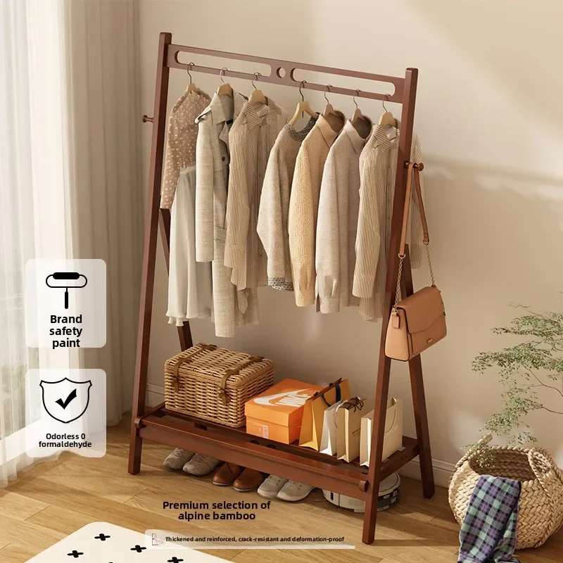 Multi-functional Bedroom floor coat rack Hanging hanger behind door Drying clothes rack Foldable