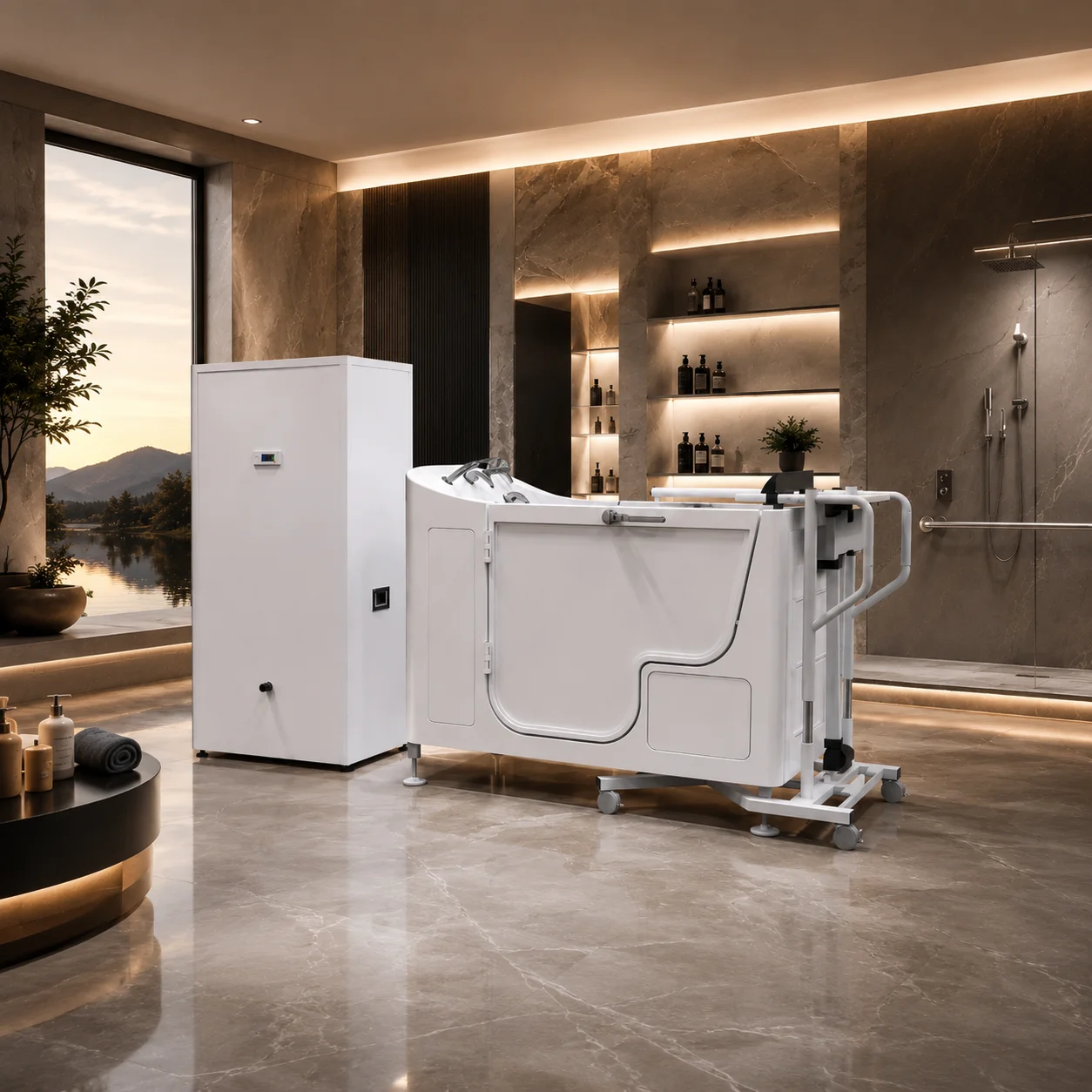 Walk-in Bathtub For Elderly Home Use Sit-and-Soak Style Barrier-Free Door Acrylic Massage Tub Non-Slip Safety Bath Tub