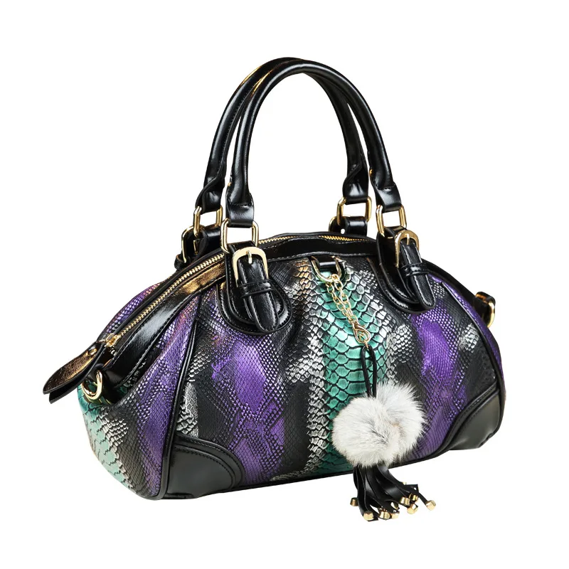 Bolsa de Hobos Crossbody Serpentina para Mulheres, Design Europeu, Couro, Bolsas de Ombro para Senhoras, Feminino, Marca Menina, Luxo, Nova Moda