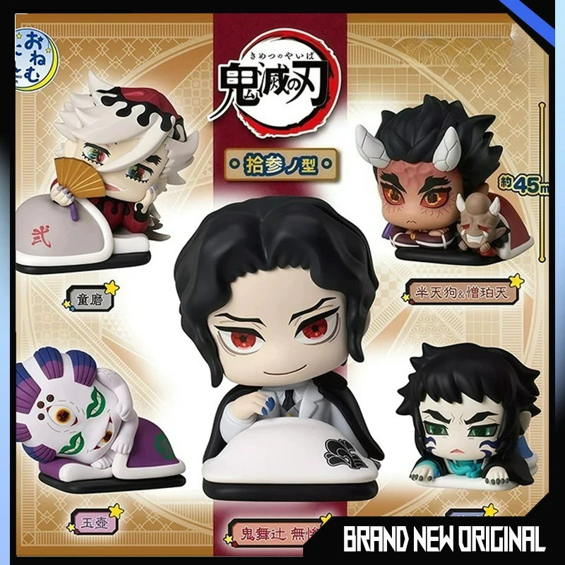 Genuine Stasto Demon Slayer Onemutan Gashapon Figure Muzan Doma Gyokumen Hantengu Gyutaro Sleeping Collectible Desk Ornament