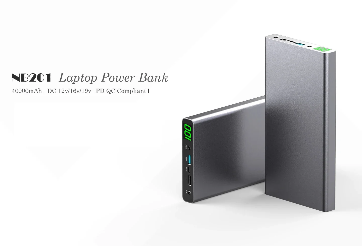 40000mAh Capacity Voltage Switchable 12V 16V 19V Power Bank for Laptop Macbook