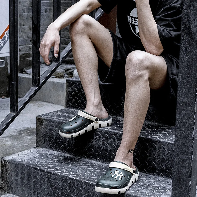 أحذية جديدة ذات فتحة متقاطعة للرجال والنساء، شباشب كاجوال ومتعددة الاستخدامات للشاطئ بنعل سميك ونعل سميك